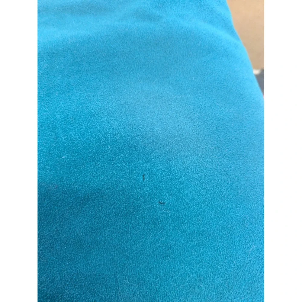 JCPenney Loungewear Maxi Robe Women's 12 Teal Blue Striped Vintage Zip Up 70s